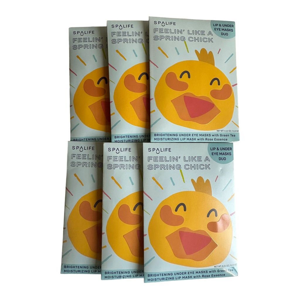6x SpaLife Feelin Like A Spring Chick Lip & Under Eye Masks Duo New
